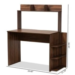 Garnet Wood Desk With Shelves Walnut/Brown - Baxton Studio -Home Furniture Shop-Baxton Studio GUEST 68be6238 c736 4bf8 9f9a 67e79504a730