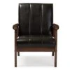 Nikko Mid - Century Modern Scandinavian Style Faux Leather Wooden Lounge Chair - Dark Brown - Baxton Studio -Home Furniture Shop-Baxton Studio GUEST 69a9a75c 0d73 4838 a1a2 0d43baaf3c8f