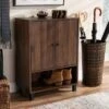 Rossin Walnut Finished 2 Door Wood Entryway Shoe Storage Cabinet Brown - Baxton Studio -Home Furniture Shop-Baxton Studio GUEST 69b0f440 f0b7 4b92 b49b ce104b1afa6e