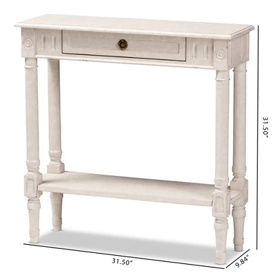 Ariella Whitewashed 1 Drawer End Table White - Baxton Studio 10 Ariella Whitewashed 1 Drawer End Table White - Baxton Studio - Image 8