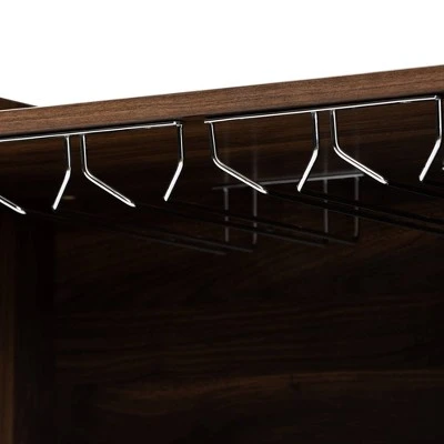 Carrie Walnut Finished Wood Wine Storage Cabinet Walnut - Baxton Studio 6 Carrie Walnut Finished Wood Wine Storage Cabinet Walnut - Baxton Studio - Image 4