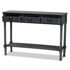 Garvey Wood 3 Drawer Entryway Console Table - Baxton Studio
