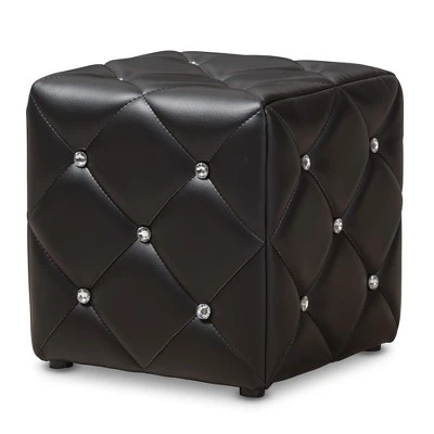 Stacey Modern And Contemporary Faux Leather Upholstered Ottoman - Baxton Studio 7 Stacey Modern And Contemporary Faux Leather Upholstered Ottoman - Baxton Studio - Image 5