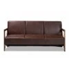 Christa Faux Leather Effect Fabric Upholstered Wood Sofa Dark Brown/Walnut Brown - Baxton Studio -Home Furniture Shop-Baxton Studio GUEST 6ec1d6de ef64 458c 8728 62cef5f8b8b4