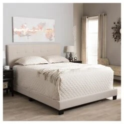 Brookfield Modern And Contemporary Fabric Upholstered Grid - Tufting Bed - Queen - Baxton Studio -Home Furniture Shop-Baxton Studio GUEST 6f4f0bc3 d601 46a3 83b7 54f085390e58 2