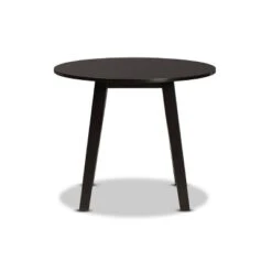 35" Ela Wide Round Wood Dining Table - Baxton Studio