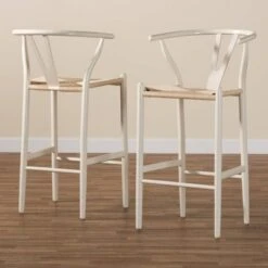 Set Of 2 Paxton Wood Counter Stools White - Baxton Studio -Home Furniture Shop-Baxton Studio GUEST 6f9d55b7 d44f 4858 a2d0 e81c751a48c6