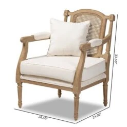 Clemence Upholstered Whitewashed Wood Accent Chair Ivory/Oak - Baxton Studio 14 Clemence Upholstered Whitewashed Wood Accent Chair Ivory/Oak - Baxton Studio -Home Furniture Shop-Baxton Studio GUEST 6fecbaac e8bd 43c5 b215 7897d5863042