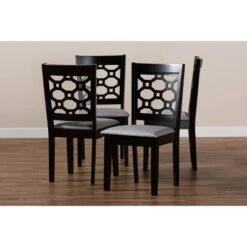4pc Peter Fabric Upholstered And Wood Dining Chairs - Baxton Studio -Home Furniture Shop-Baxton Studio GUEST 7014c592 2dea 4e2e a66a 5f19af403901
