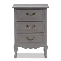3 Drawer Capucine Finished Wood Nightstand Gray - Baxton Studio 17 3 Drawer Capucine Finished Wood Nightstand Gray - Baxton Studio -Home Furniture Shop-Baxton Studio GUEST 703a8bcd b67b 4d95 bb07 eff6828476df