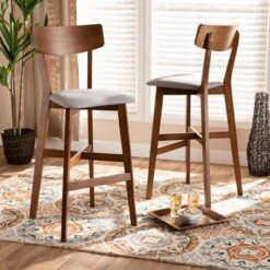 2pc Cameron Wood Counter Height Barstools Gray/Walnut/Brown - Baxton Studio 12 2pc Cameron Wood Counter Height Barstools Gray/Walnut/Brown - Baxton Studio -Home Furniture Shop-Baxton Studio GUEST 70664dff e934 4144 acd4 81b2ffb3e3d7