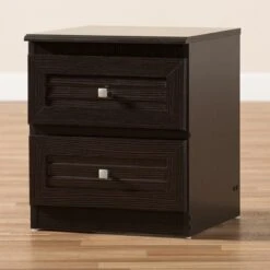 Carine Modern And Contemporary Finished 2 Drawer Nightstand Dark Brown - Baxton Studio -Home Furniture Shop-Baxton Studio GUEST 711c7d67 aab4 4fc3 9935 dba29ecd5384