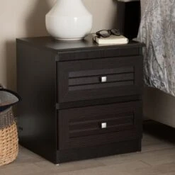 Carine Modern And Contemporary Finished 2 Drawer Nightstand Dark Brown - Baxton Studio -Home Furniture Shop-Baxton Studio GUEST 71ff06c6 176a 46be 8963 2d0bf632c689