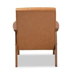 Nikko Mid-Century Faux Leather Upholstered Wood Lounge Chair Walnut/Brown - Baxton Studio 11 Nikko Mid-Century Faux Leather Upholstered Wood Lounge Chair Walnut/Brown - Baxton Studio -Home Furniture Shop-Baxton Studio GUEST 72ad8fab 7cda 4dce 9cbc f4f1a977b08c