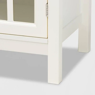 Kendall Wood And Glass Kitchen Cabinet White - Baxton Studio 7 Kendall Wood And Glass Kitchen Cabinet White - Baxton Studio - Image 5