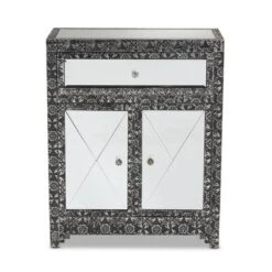 Wycliff Metal And Mirrored Glass 1 Drawer Sideboard Buffet Dark Gray/Silver - Baxton Studio 12 Wycliff Metal And Mirrored Glass 1 Drawer Sideboard Buffet Dark Gray/Silver - Baxton Studio -Home Furniture Shop-Baxton Studio GUEST 747be3e9 57ab 4294 8509 7c956a4815ff