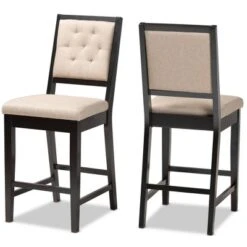 2pc Gideon Fabric Upholstered And Wood Counter Height Barstool Set - Baxton Studio -Home Furniture Shop-Baxton Studio GUEST 74caa79d 3d87 4ee4 861a 2c8cefb4ed92