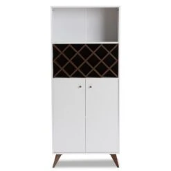 Baxton Studio Serafino And Walnut Finished Wood Wine Cabinet White/Brown - BaxtonStudio -Home Furniture Shop-Baxton Studio GUEST 74dcc13c f1ec 4dc6 9d60 8d56f6ea2e5e