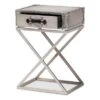 1 Drawer William Silver Metal Nightstand Silver/Black - Baxton Studio -Home Furniture Shop-Baxton Studio GUEST 74f29b56 013b 48d6 9314 ee17042817f5