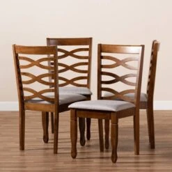 Set Of 4 Elijah Dining Chair Gray/Walnut - Baxton Studio -Home Furniture Shop-Baxton Studio GUEST 7506841e 3aa5 4ccf b052 f70f550a3bc4