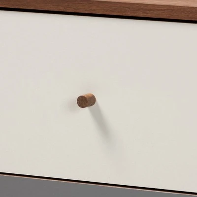 Halden And Gradient Wood 3 Drawer Chest Brown/Gray - Baxton Studio 6 Halden And Gradient Wood 3 Drawer Chest Brown/Gray - Baxton Studio - Image 4