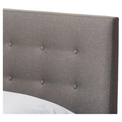 Alinia Mid-Century Retro Modern Fabric Upholstered Walnut Wood Platform Bed - Queen - Baxton Studio 3 Alinia Mid-Century Retro Modern Fabric Upholstered Walnut Wood Platform Bed - Queen - Baxton Studio