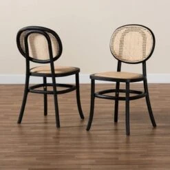2pc Garold Woven Rattan And Wood Cane Dining Chair Set - Baxton Studio 18 2pc Garold Woven Rattan And Wood Cane Dining Chair Set - Baxton Studio -Home Furniture Shop-Baxton Studio GUEST 7570e0cd 899f 4363 9980 d627a2ef01e7