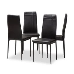 Set Of 4 Matiese Modern And Contemporary Faux Leather Upholstered Dining Chairs - Baxton Studio -Home Furniture Shop-Baxton Studio GUEST 75899f40 1e35 44ba 946a cbc57d6e8be0