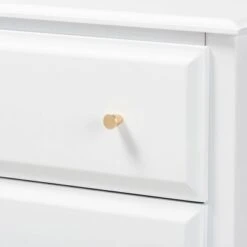 4 Drawer Naomi Wood Bedroom Chest White/Gold - Baxton Studio -Home Furniture Shop-Baxton Studio GUEST 75af3dc7 883a 4b89 a416 4bffe5619d12