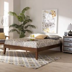 Lucina Walnut Platform Bed Frame Brown - Baxton Studio 15 Lucina Walnut Platform Bed Frame Brown - Baxton Studio -Home Furniture Shop-Baxton Studio GUEST 7602d285 56ff 4aaf b27e 54064005d59b