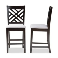 Set Of 2 Caron Finished Wood Counter Height Pub Chairs - Baxton Studio -Home Furniture Shop-Baxton Studio GUEST 762f931a 97eb 4e60 b470 d4d393af1501