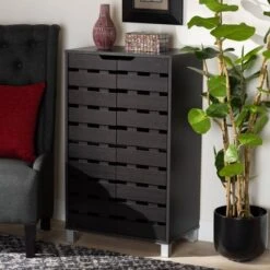 2 Door Ernest Brown Wood Shoe Storage Cabinet Dark Brown - Baxton Studio 15 2 Door Ernest Brown Wood Shoe Storage Cabinet Dark Brown - Baxton Studio -Home Furniture Shop-Baxton Studio GUEST 77f0cfa4 470e 4590 b737 230327cd1bb6