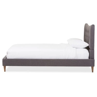 Hannah Mid - Century Modern Fabric Platform Bed - Baxton Studio 3 Hannah Mid - Century Modern Fabric Platform Bed - Baxton Studio