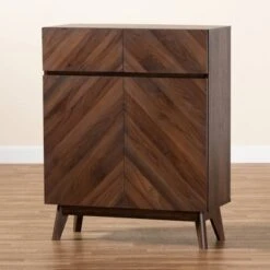 Hartman Wood Shoe Cabinet Walnut Brown - Baxton Studio -Home Furniture Shop-Baxton Studio GUEST 78a1d68b e1d8 41d2 91af be373ec76112
