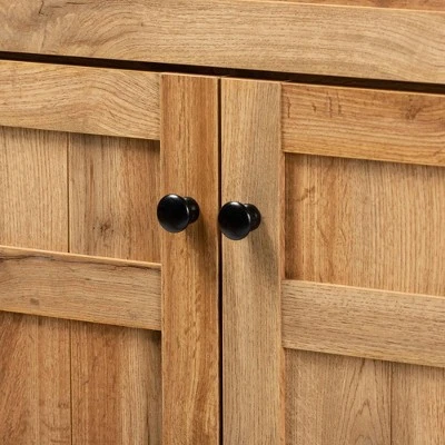 Glidden Wood 1 Drawer Shoe Storage Cabinet Oak Brown - Baxton Studio 6 Glidden Wood 1 Drawer Shoe Storage Cabinet Oak Brown - Baxton Studio - Image 4