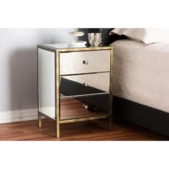Baxton Studio Nouria Mirrored 3 Drawer Nightstand Bedside Table Silver - BaxtonStudio 9 Baxton Studio Nouria Mirrored 3 Drawer Nightstand Bedside Table Silver - BaxtonStudio -Home Furniture Shop-Baxton Studio GUEST 7a02c44a e440 4f55 96d1 2b46ebfc4762