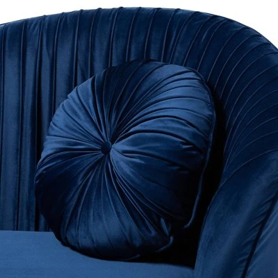 Nevena Velvet Sofa Blue - Baxton Studio 3 Nevena Velvet Sofa Blue - Baxton Studio