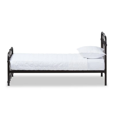 Twin Mandy Vintage Industrial Finished Metal Platform Bed Black - Baxton Studio 3 Twin Mandy Vintage Industrial Finished Metal Platform Bed Black - Baxton Studio