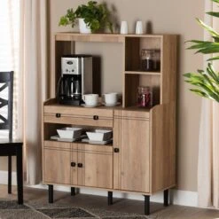 Patterson Modern Wood 3 Door Kitchen Cabinet Oak/Brown - Baxton Studio 15 Patterson Modern Wood 3 Door Kitchen Cabinet Oak/Brown - Baxton Studio -Home Furniture Shop-Baxton Studio GUEST 7aad3830 a53b 4ccd aa19 6b28cbac823b