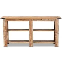 Angelo Rustic Wood Console Table Oak Brown - Baxton Studio