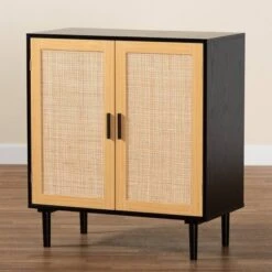 Maureen Wood And Rattan 2 Door Storage Cabinet Espresso/Natural Brown - Baxton Studio -Home Furniture Shop-Baxton Studio GUEST 7b41815c b80d 448e 9a76 09bf86b7e562