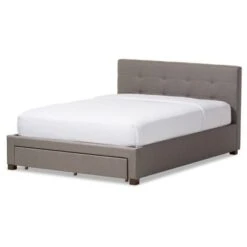 Brandy Modern And Contemporary Fabric Upholstered Platform Bed With Storage Drawer - Baxton Studio -Home Furniture Shop-Baxton Studio GUEST 7b4b515c 2c7f 4fbc 9449 ce0960ea1da6