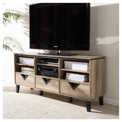 Wales Modern And Contemporary TV Stand For TVs Up To 55" Light Brown - Baxton Studio 6 Wales Modern And Contemporary TV Stand For TVs Up To 55" Light Brown - Baxton Studio - Image 4