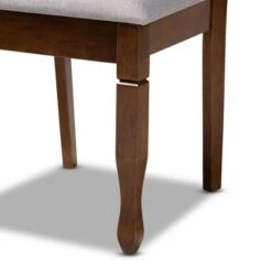 5pc Leon Modern Fabric Upholstered And Wood Dining Set Gray/Walnut - Baxton Studio -Home Furniture Shop-Baxton Studio GUEST 7c27a263 e223 4921 82fd cd86d2fe72d5