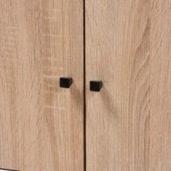 Bastien Light Oak 6 Shelf TV Stand For TVs Up To 60" White/Brown - Baxton Studio -Home Furniture Shop-Baxton Studio GUEST 7c28ee66 7429 44a6 9a73 49bbae7a77e4