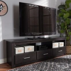 Ryleigh Modern And Contemporary Finished TV Stand For TVs Up To 60" Dark Brown - Baxton Studio 15 Ryleigh Modern And Contemporary Finished TV Stand For TVs Up To 60" Dark Brown - Baxton Studio -Home Furniture Shop-Baxton Studio GUEST 7c9bb0d8 0869 4fa0 b67a 99548ccc11d4