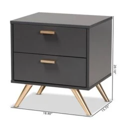 Kelson Wood 2 Drawer Nightstand Dark Gray/Gold - Baxton Studio 9 Kelson Wood 2 Drawer Nightstand Dark Gray/Gold - Baxton Studio -Home Furniture Shop-Baxton Studio GUEST 7d4e88af 9b7c 4488 9d1f e4330832d31f
