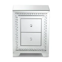 Baxton Studio Mina Mirrored 2 Drawer Nightstand Bedside Table Silver - BaxtonStudio 13 Baxton Studio Mina Mirrored 2 Drawer Nightstand Bedside Table Silver - BaxtonStudio -Home Furniture Shop-Baxton Studio GUEST 7dd54706 b950 412f add7 8cc81063e08d