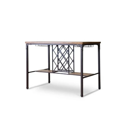 Vintner Pub Counter Height Dining Set Black/Brown - Baxton Studio 5 Vintner Pub Counter Height Dining Set Black/Brown - Baxton Studio - Image 3