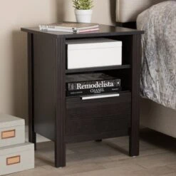 Hamish Modern And Contemporary Finished 1 Drawer Nightstand Dark Brown - Baxton Studio -Home Furniture Shop-Baxton Studio GUEST 7dfa2578 7446 4122 8828 5e722fff87bc